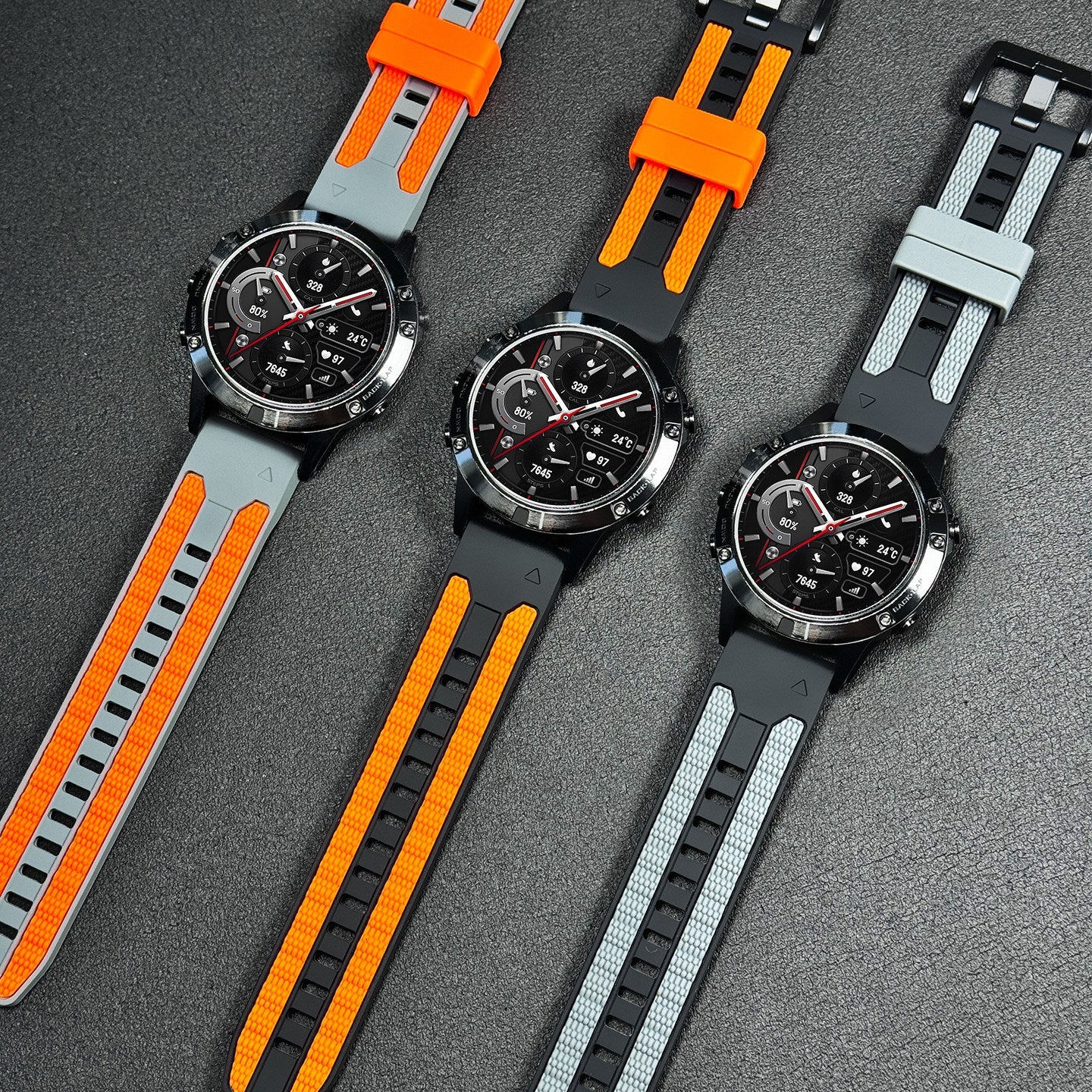 Two-tone Textured Silicone Watch Strap For Garmin