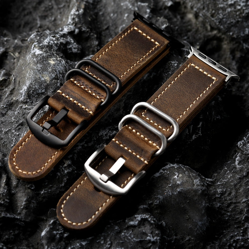 Vintage Handmade Leather strap For Apple Watch