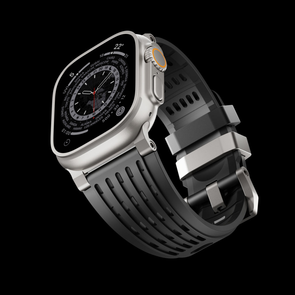 Ultra-Wide Leather /silicone Tactical Watch Band For Apple Watch