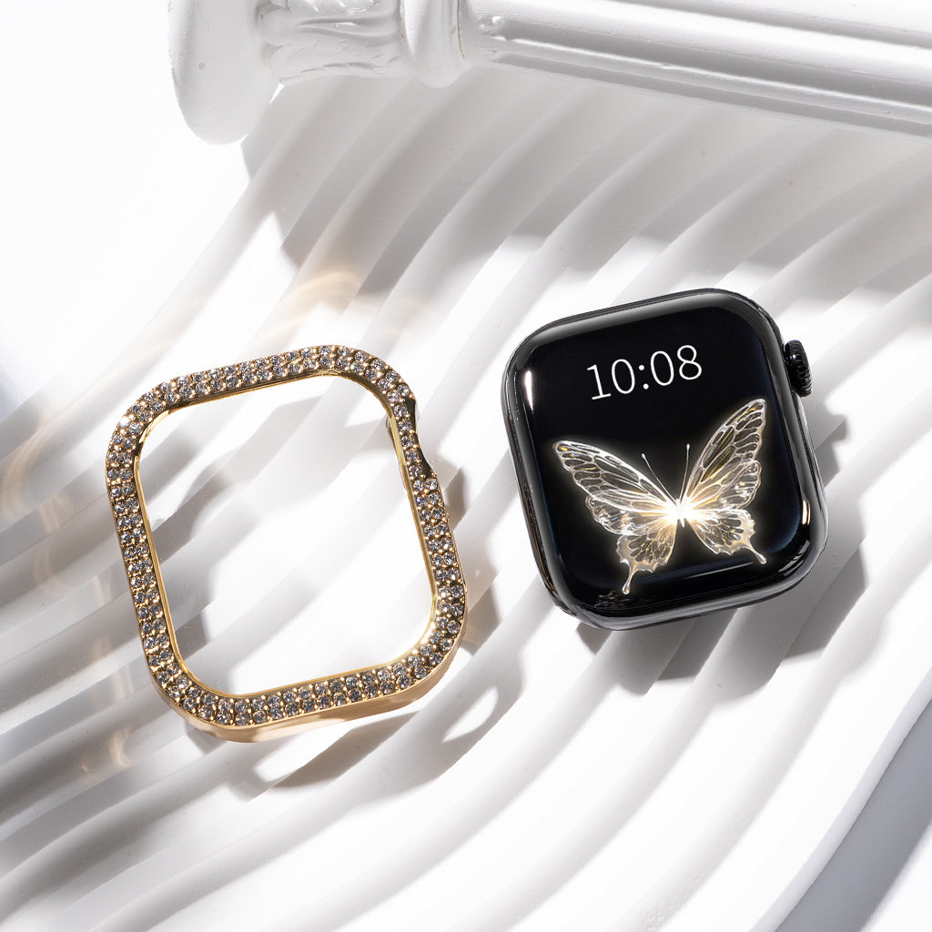 Shimmer Rhinestone Full Coverage Case + Tempered Glass Protector