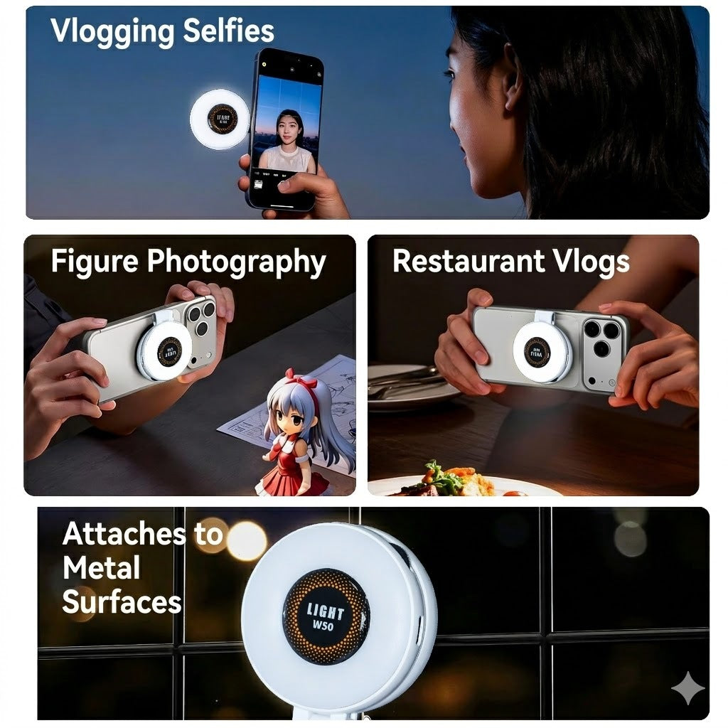 Magnetic Portable Selfie Light - Phone Ring Light