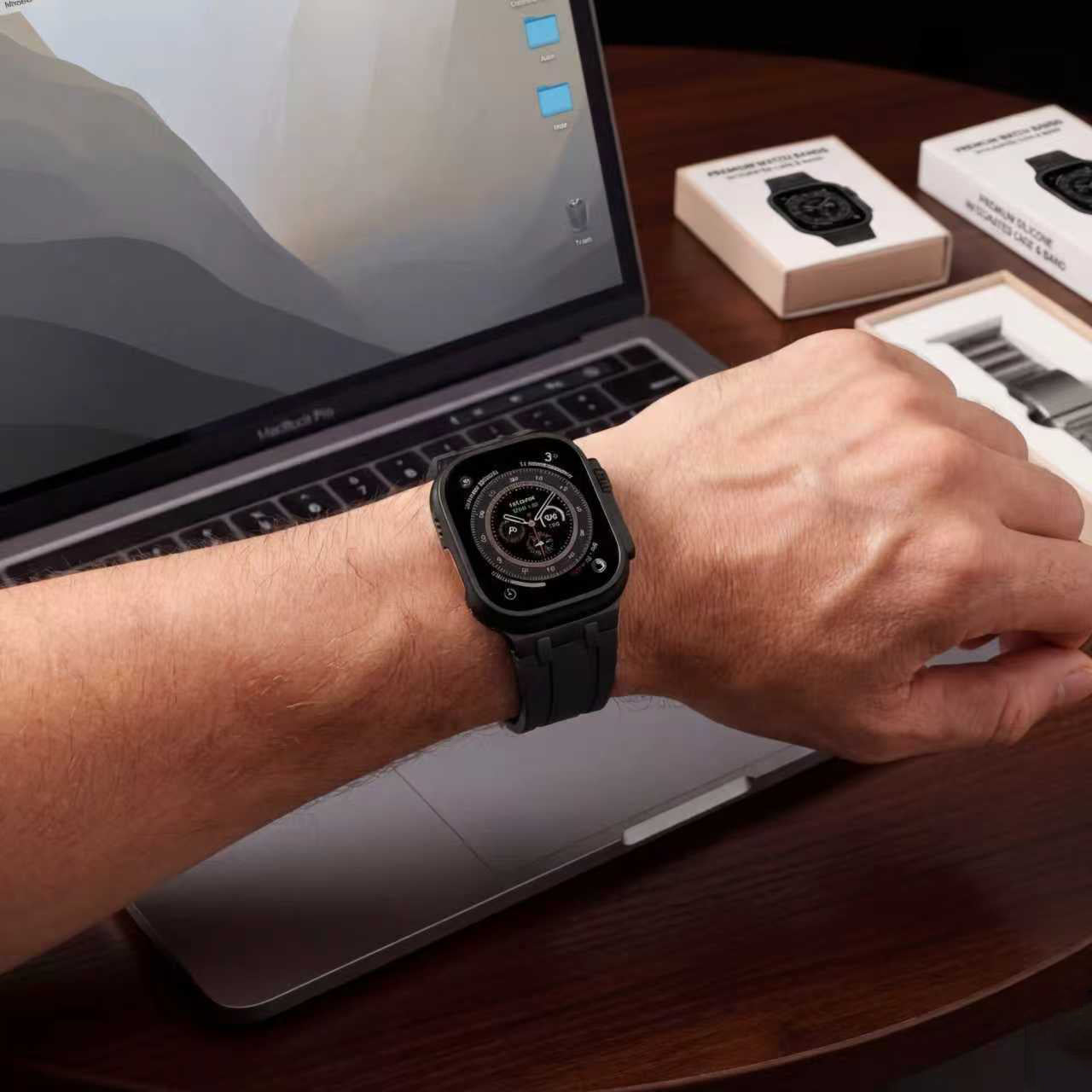 AP-Style Integrated FKM Apple Watch Band