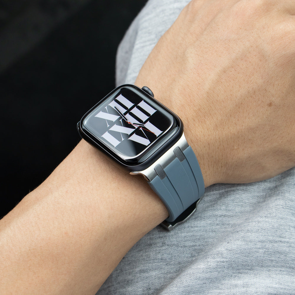 Metal Head Silicone Band For Apple Watch