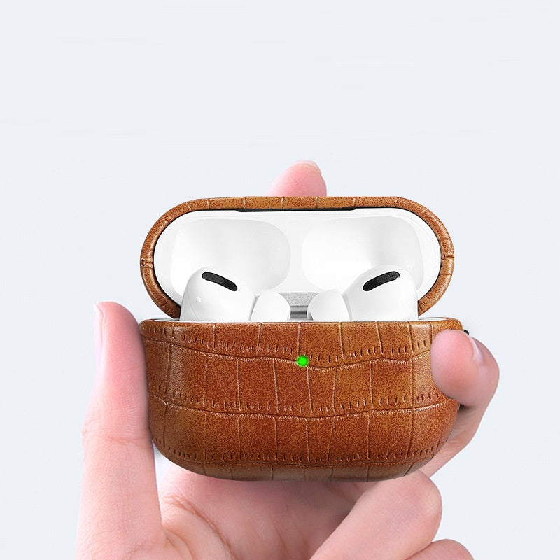 Crocodile Texture Leather AirPods Case
