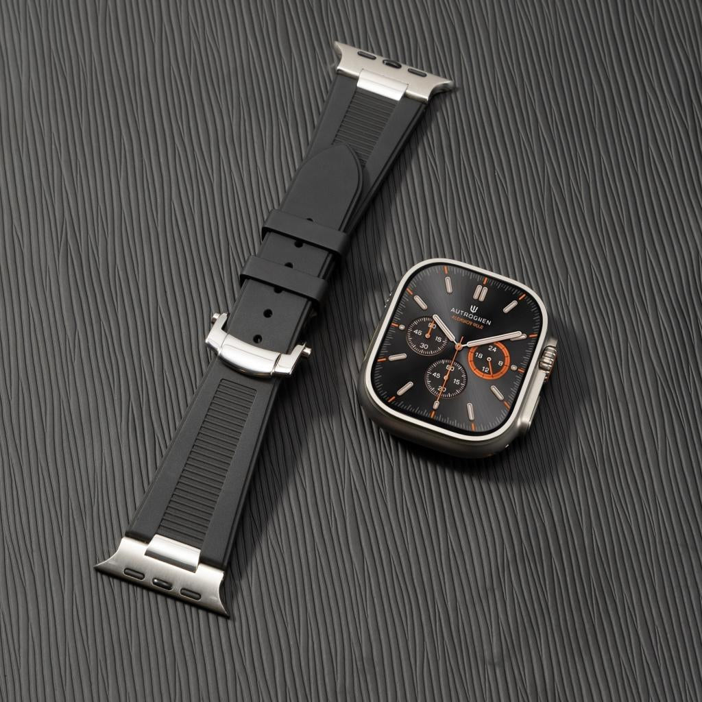Chrono-Strata Apple Watch Band – FKM Fluoroelastomer with Butterfly Clasp