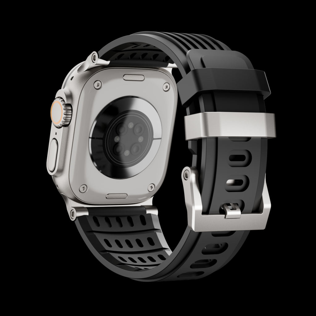Ultra-Wide Leather /silicone Tactical Watch Band For Apple Watch