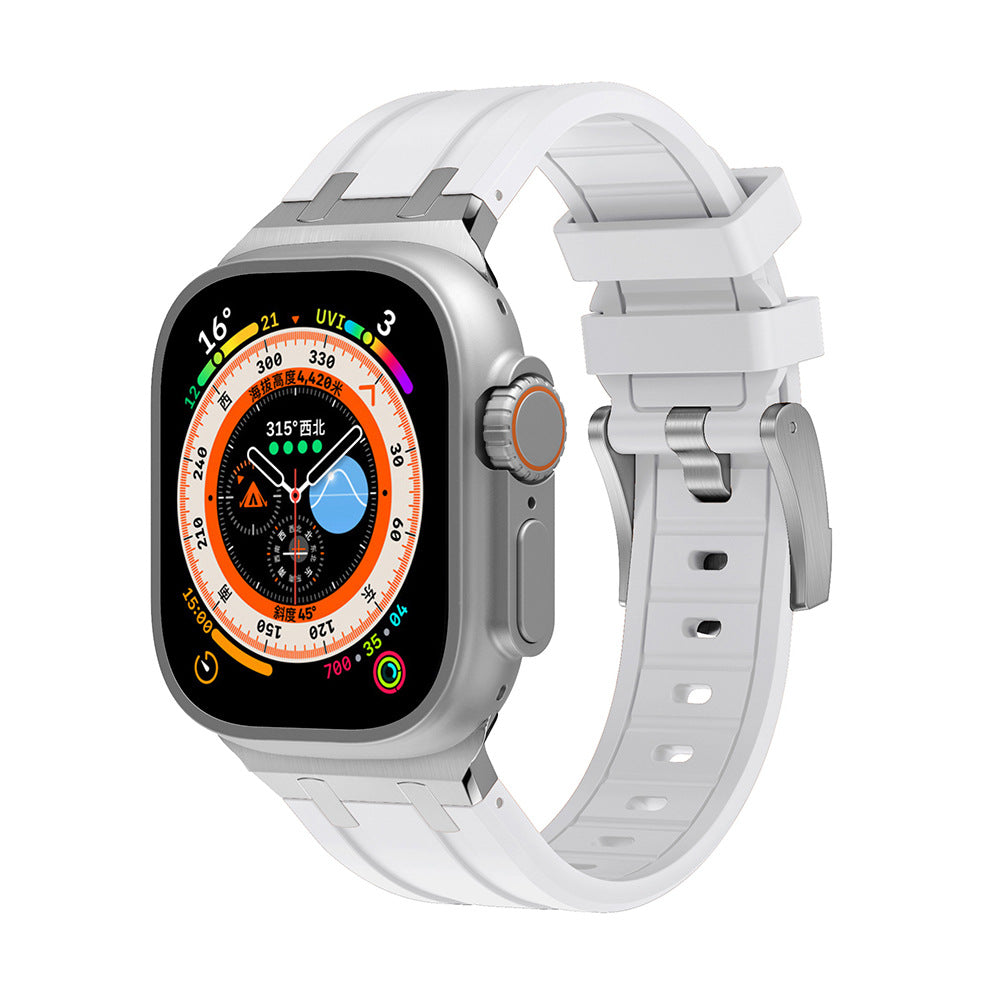 Metal Head Silicone Band For Apple Watch