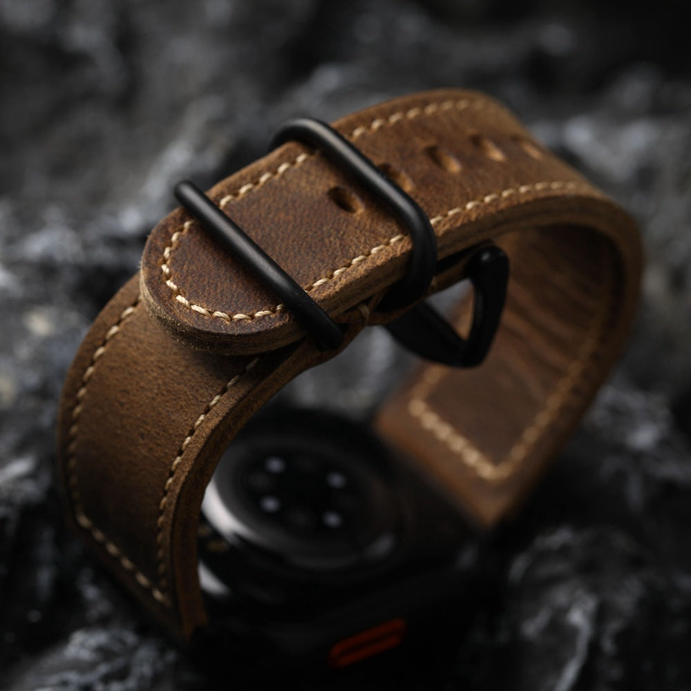 Vintage Handmade Leather strap For Apple Watch