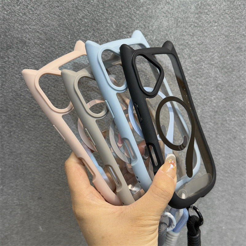 Cute 3D Cat Ear MagSafe Case for iPhone