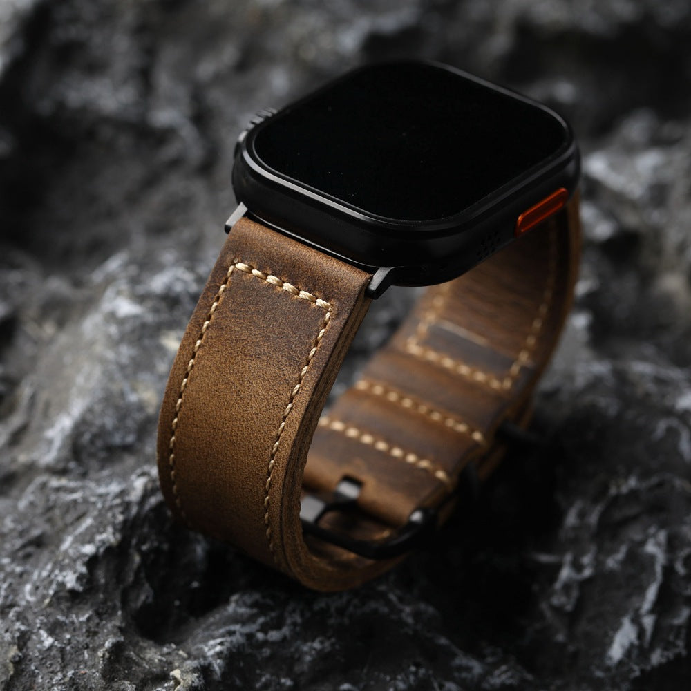 Vintage Handmade Leather strap For Apple Watch