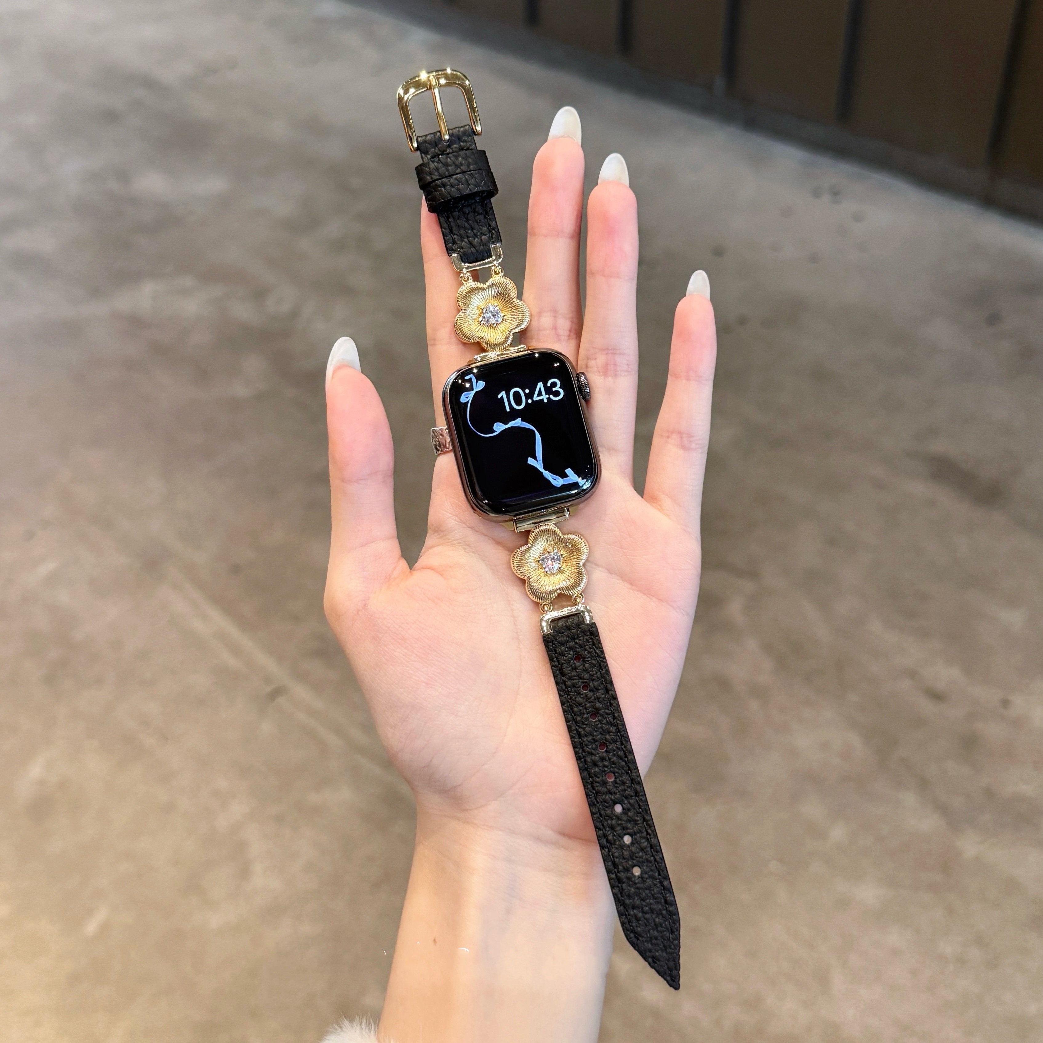 Flower Leather Strap For Apple Watch