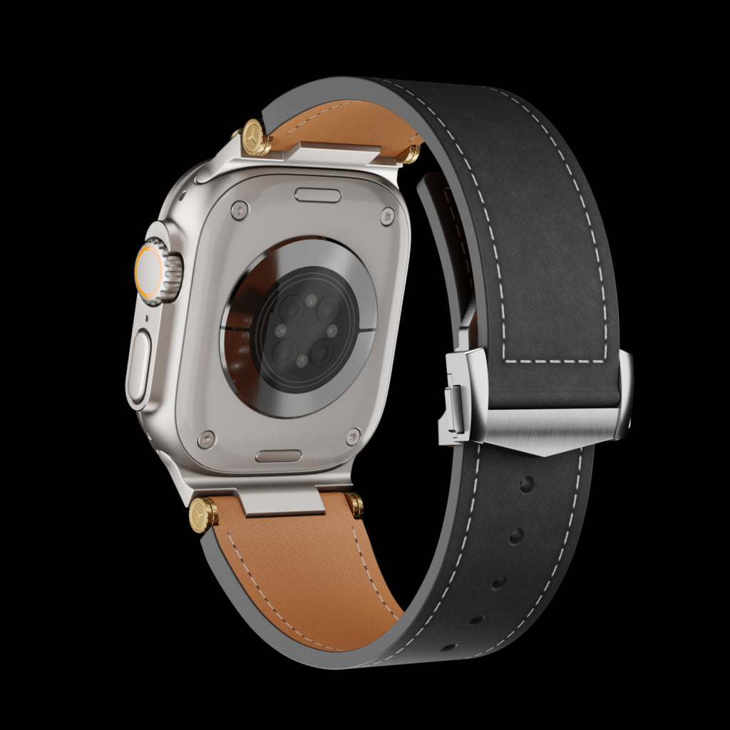 Elite Italian Leather Band with Deployment Clasp for Apple Watch