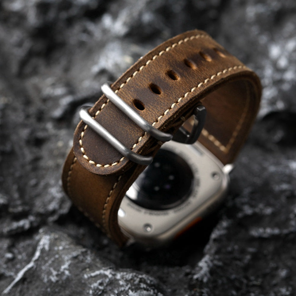 Vintage Handmade Leather strap For Apple Watch