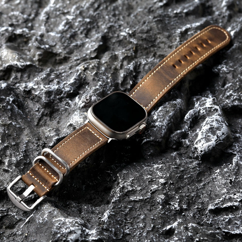 Vintage Handmade Leather strap For Apple Watch
