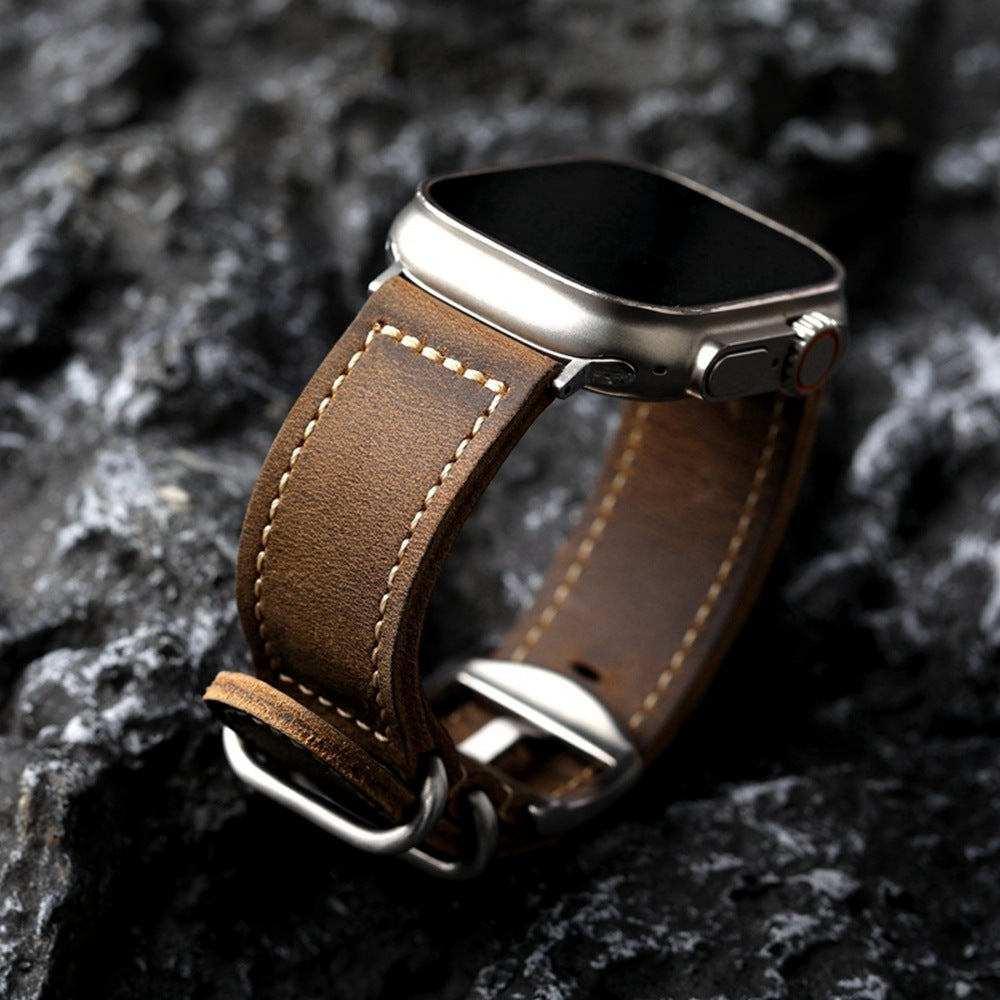 Vintage Handmade Leather strap For Apple Watch