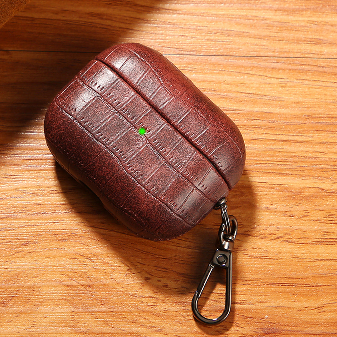 Crocodile Texture Leather AirPods Case