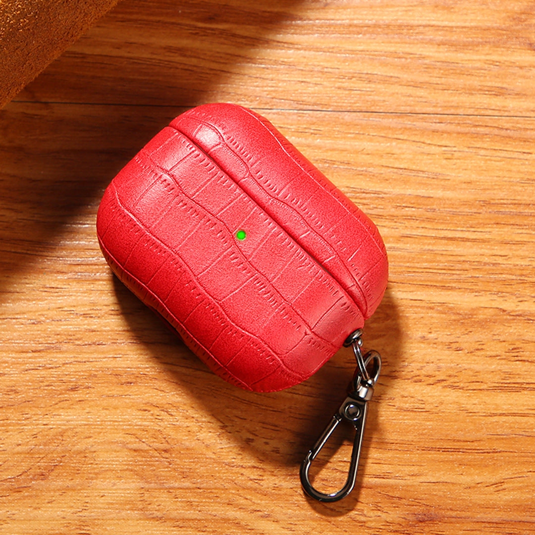 Crocodile Texture Leather AirPods Case