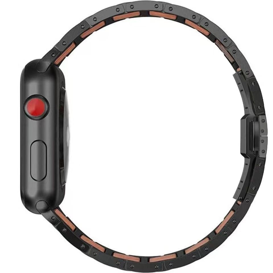 Natural Red Sandalwood & Metal For Apple Watch
