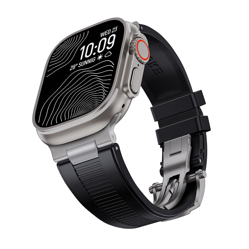 Chrono-Strata Apple Watch Band – FKM Fluoroelastomer with Butterfly Clasp