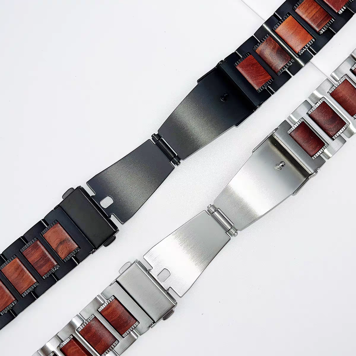 Natural Red Sandalwood & Metal For Apple Watch