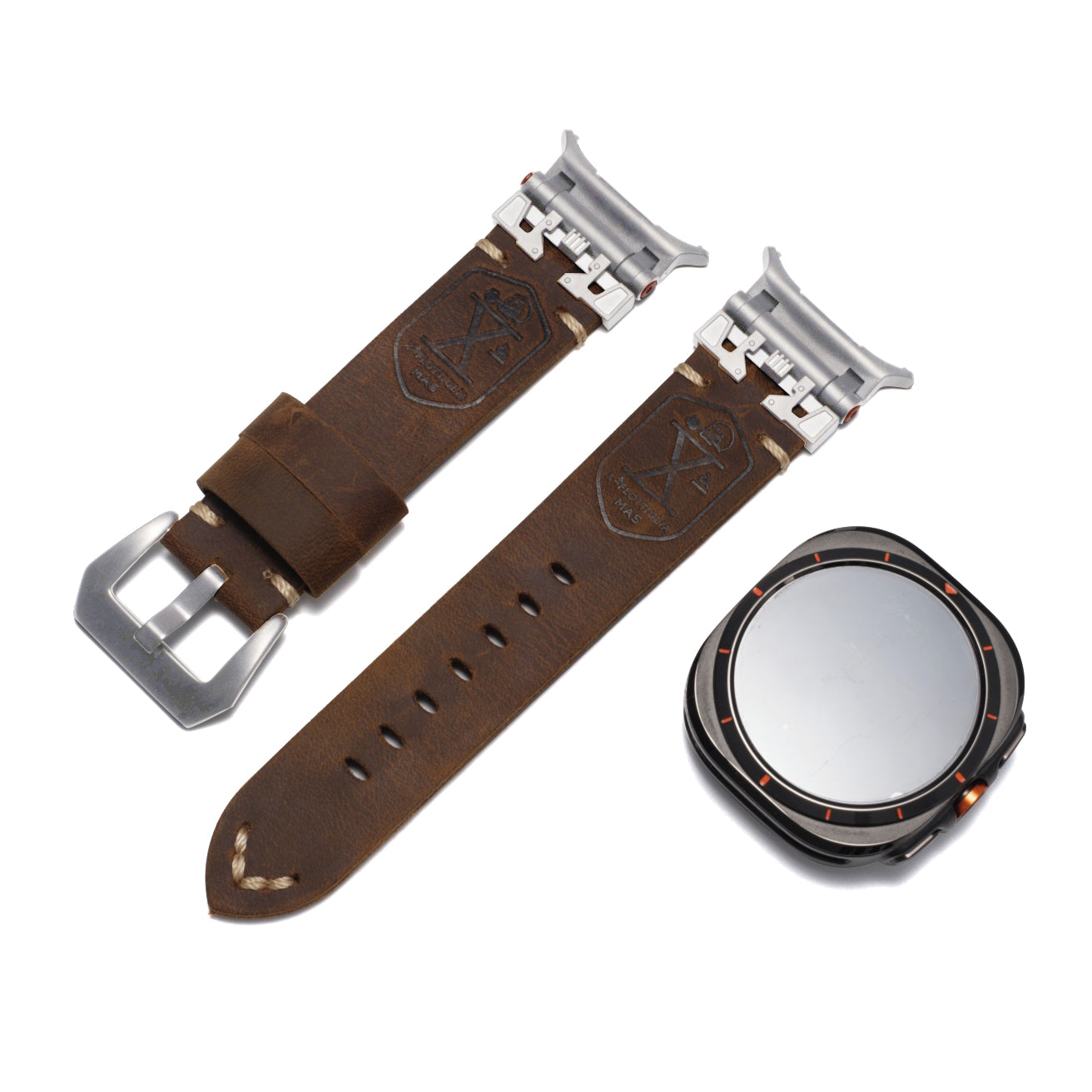 Armor Metal Leather Strap for Samsung Watch Ultra 47mm