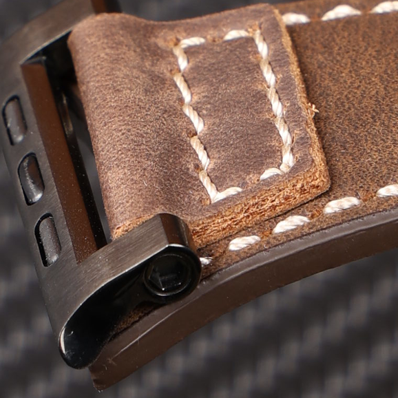 Premium Distressed Leather Tactical Watch Band For Apple Watch