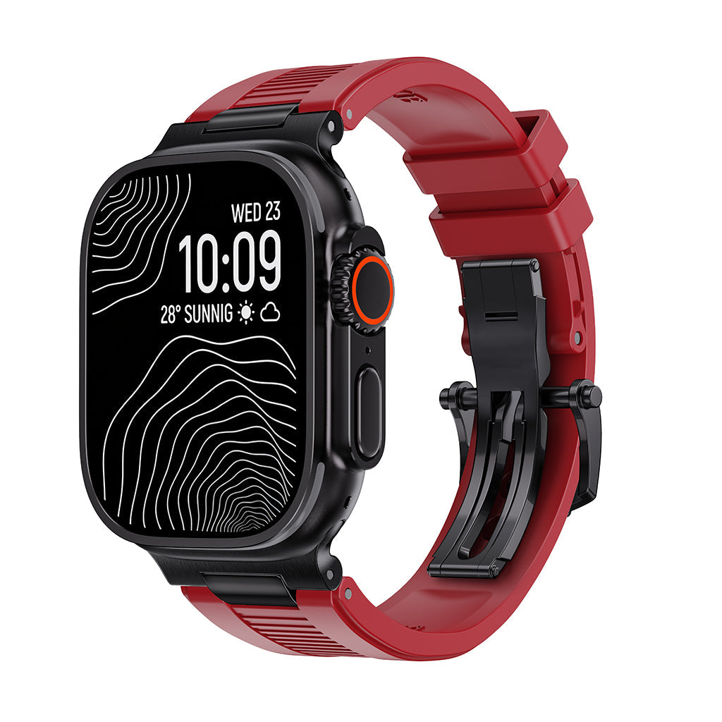 Chrono-Strata Apple Watch Band – FKM Fluoroelastomer with Butterfly Clasp