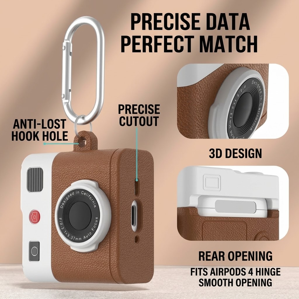 Camera Style Silicone AirPods Case