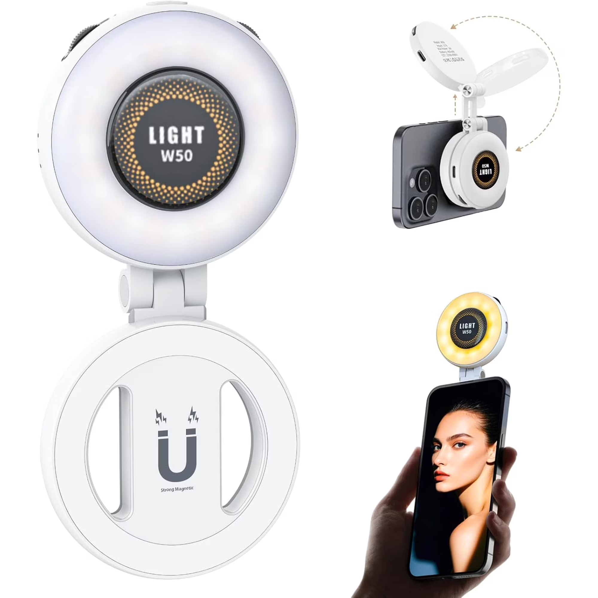 Magnetic Portable Selfie Light - Phone Ring Light