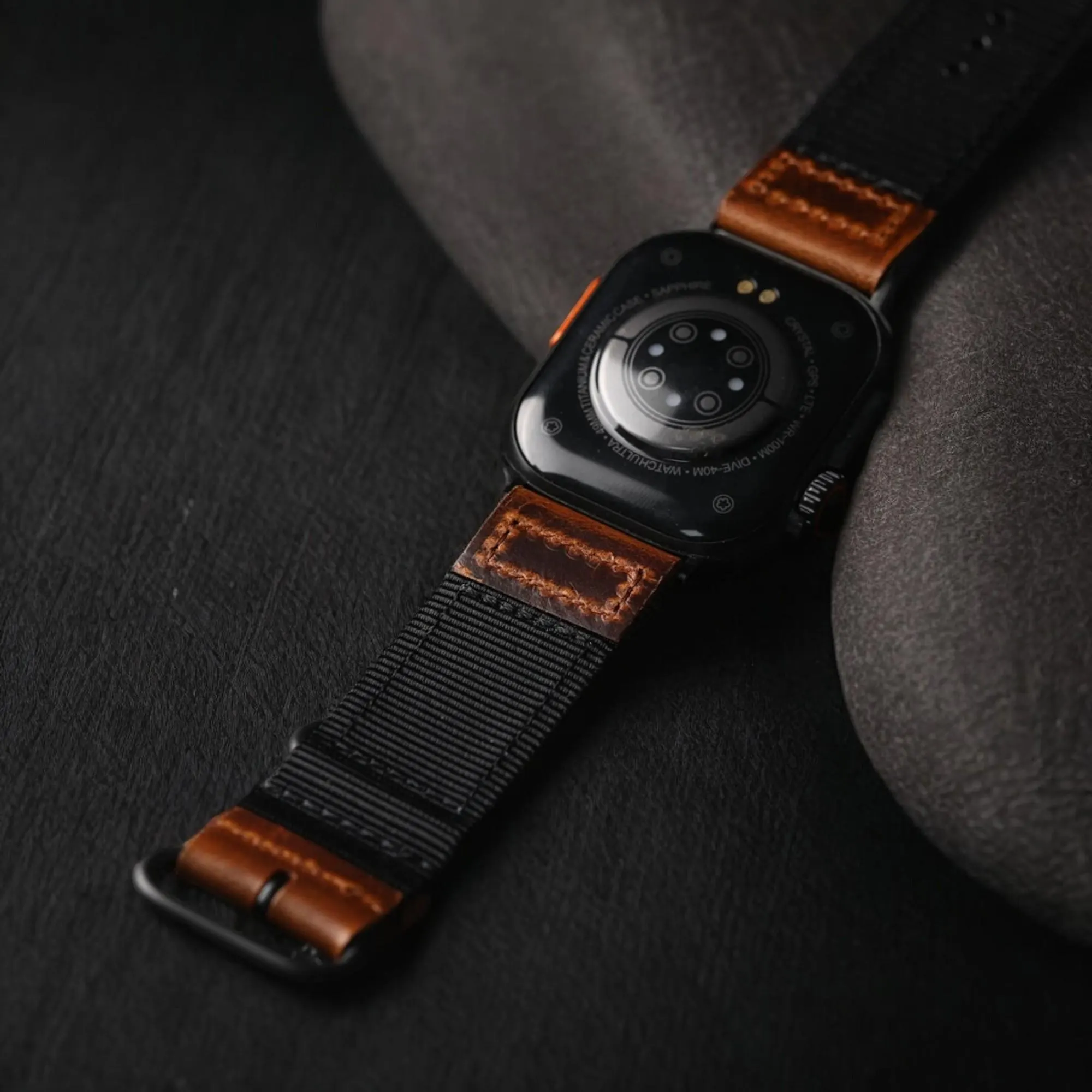 Nylon + Leather Band For Apple Watch