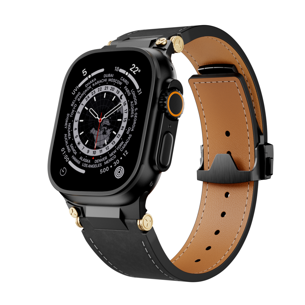 Elite Italian Leather Band with Deployment Clasp for Apple Watch