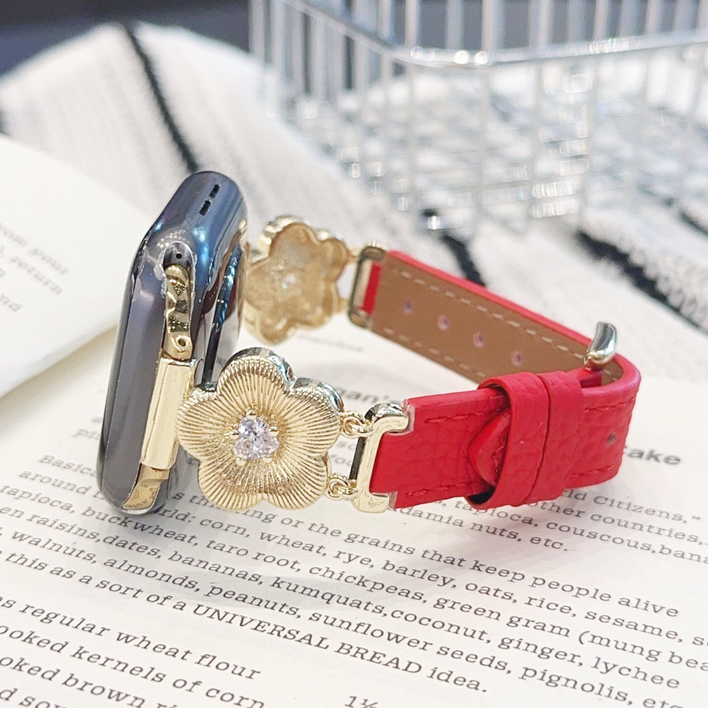 Flower Leather Strap For Apple Watch