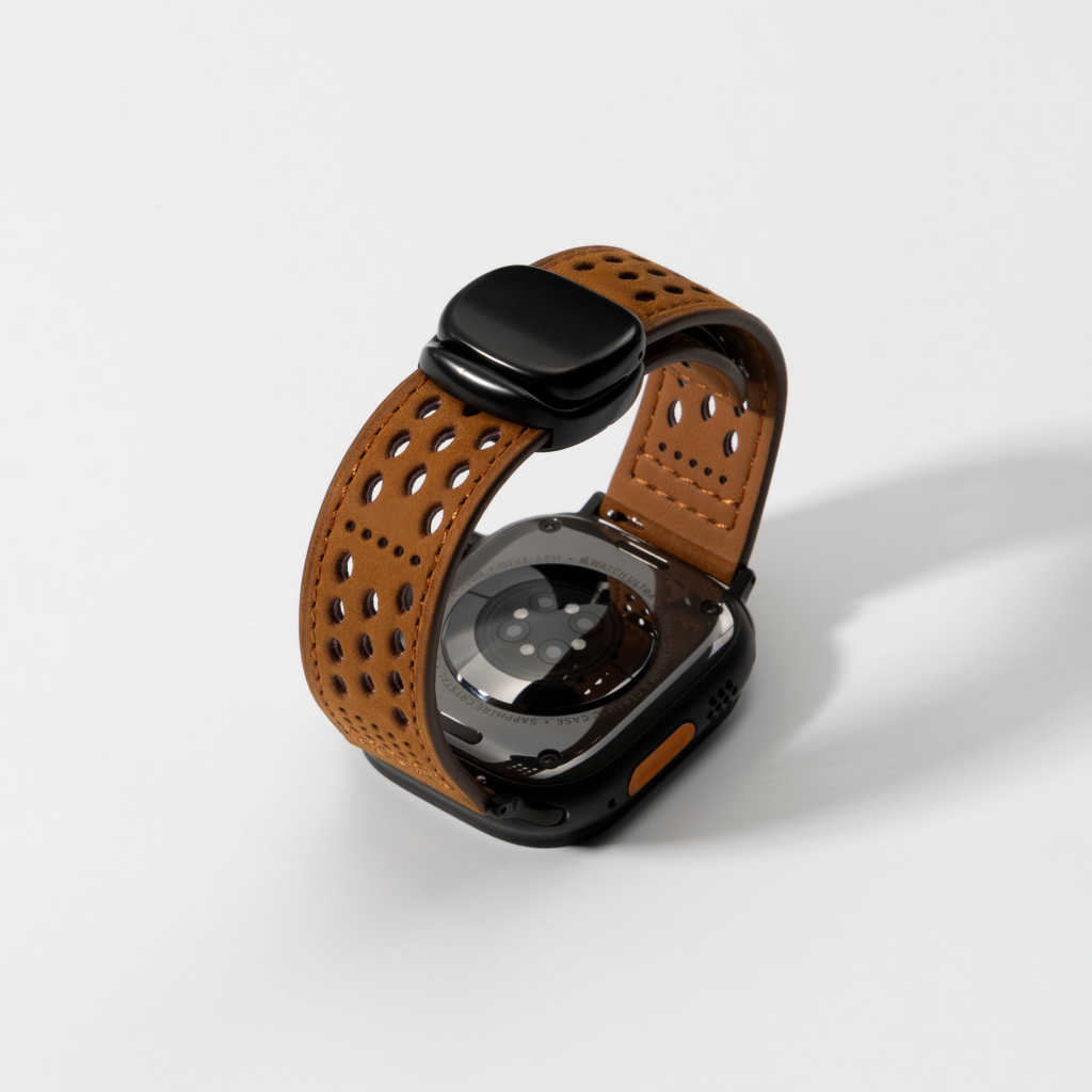 Upgraded Magnetic Buckle Leather Strap For Apple Watch