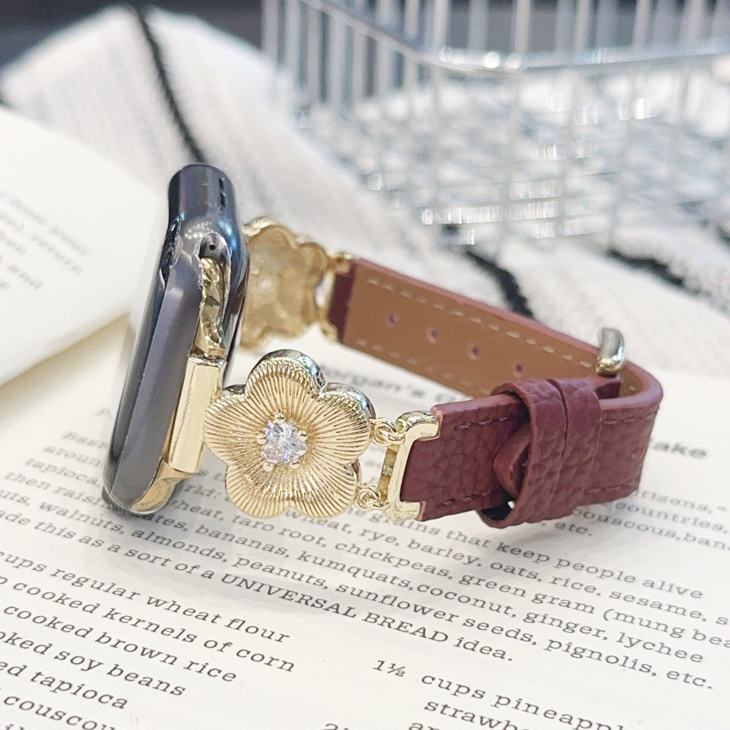 Flower Leather Strap For Apple Watch