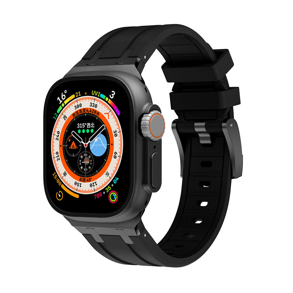 Metal Head Silicone Band For Apple Watch