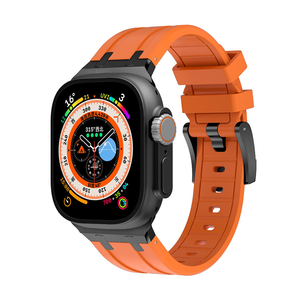 Metal Head Silicone Band For Apple Watch