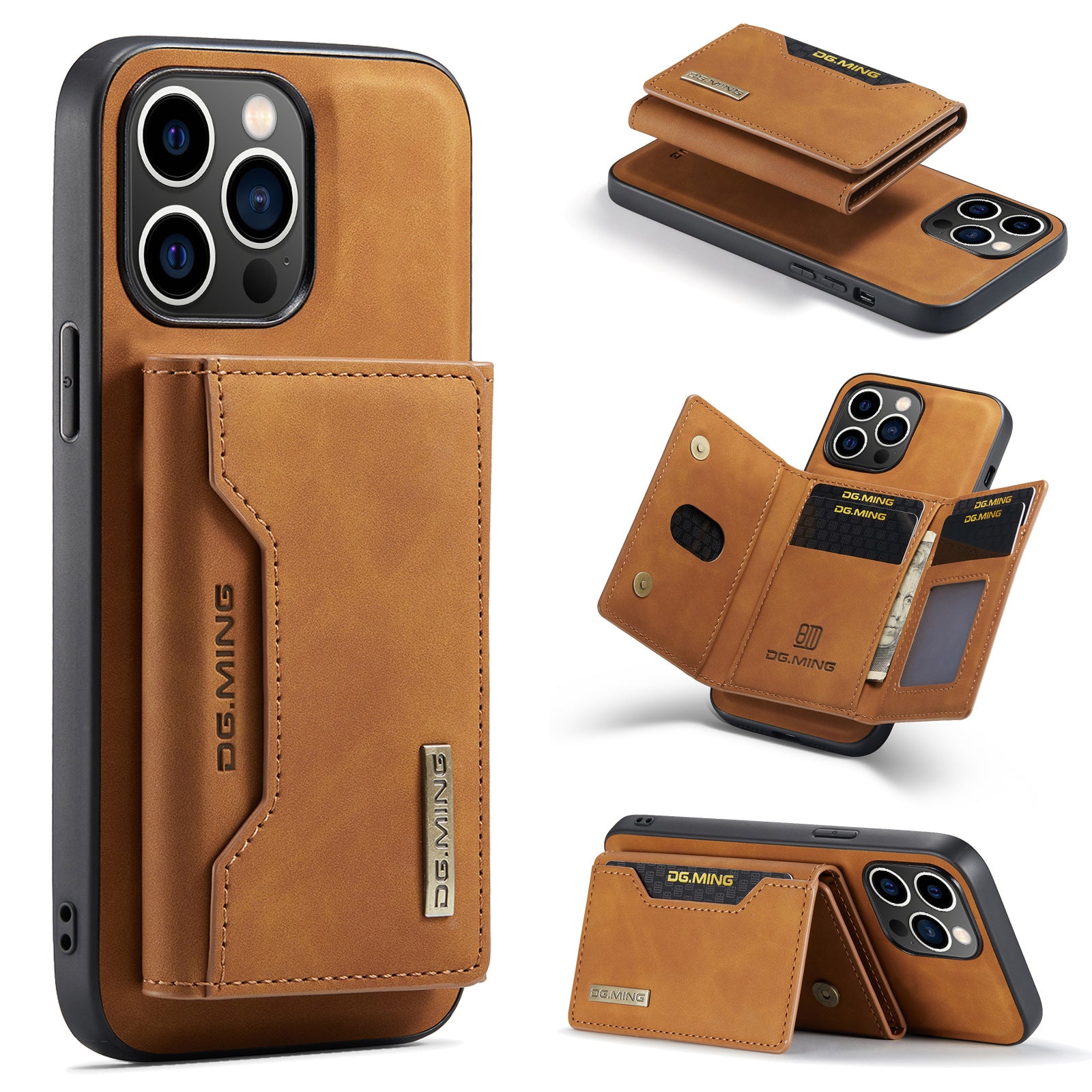 2 in 1 Detachable Wallet Back Cover for iPhone 16 Pro max/ 16Pro/16/15 /14Pro