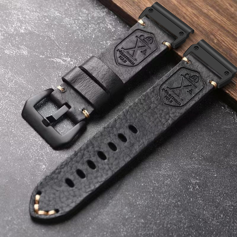 Vintage Leather Strap For Garmin Fenix 8 7X 6X Pro