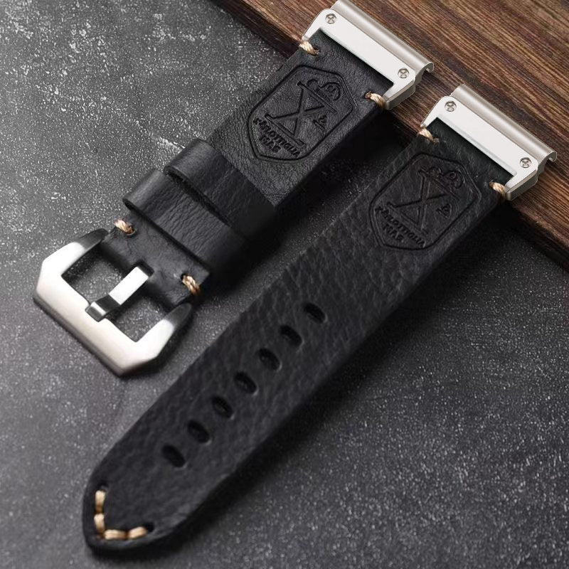 Vintage Leather Strap For Garmin Fenix 8 7X 6X Pro