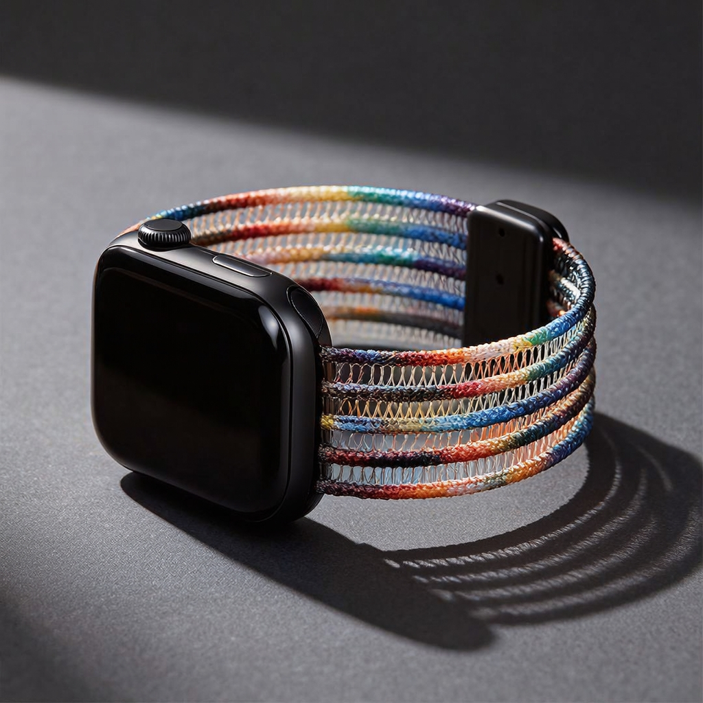 Fish Silk Mesh Breathable Magnetic Soft Strap For Apple Watch