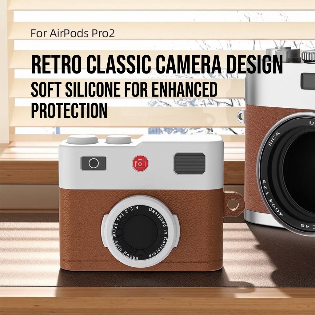 Camera Style Silicone AirPods Case
