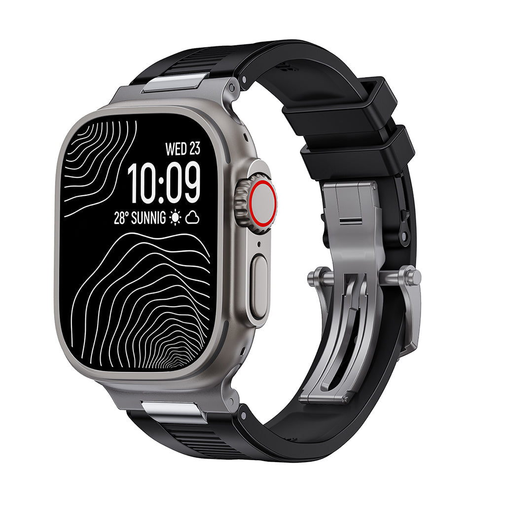Chrono-Strata Apple Watch Band – FKM Fluoroelastomer with Butterfly Clasp