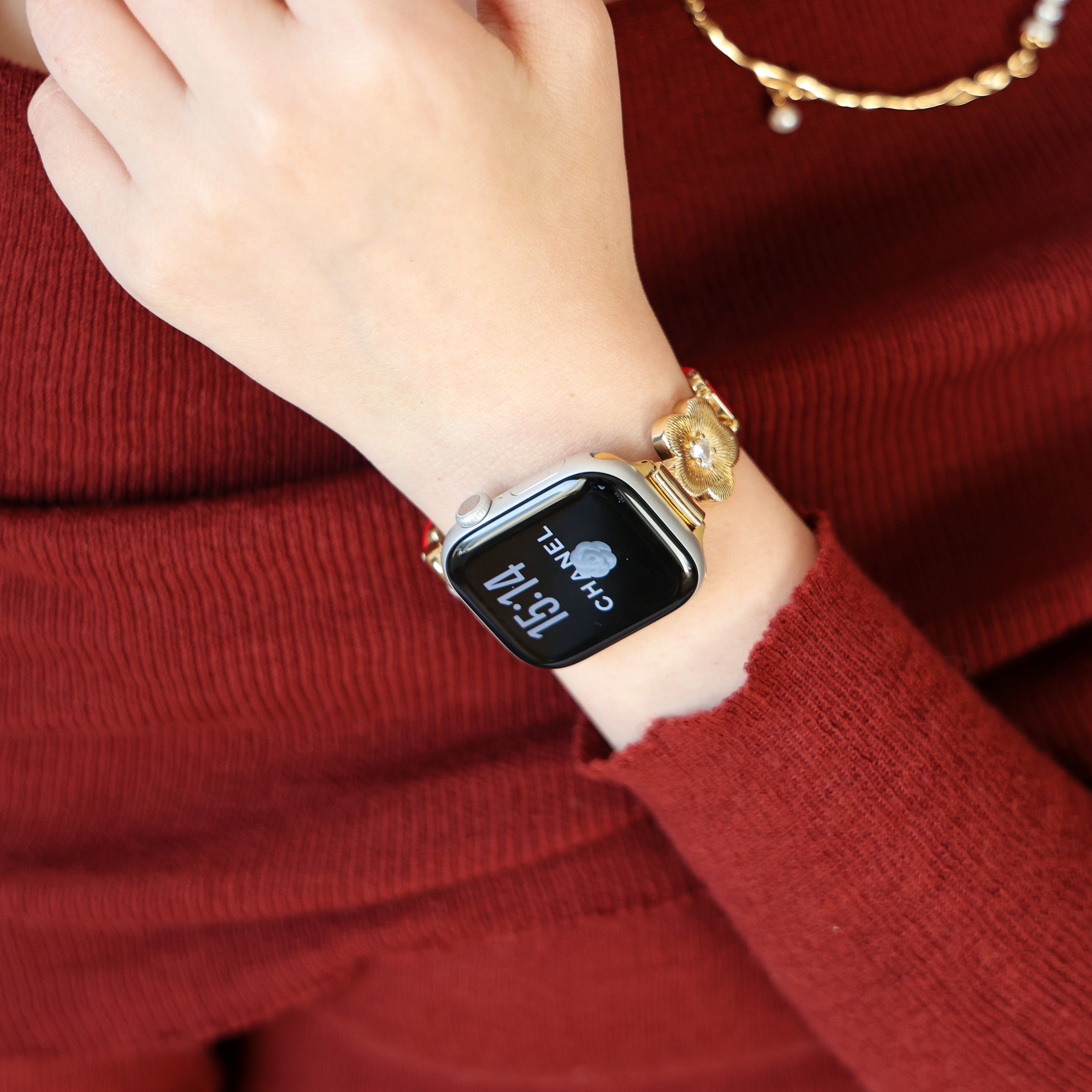 Flower Leather Strap For Apple Watch