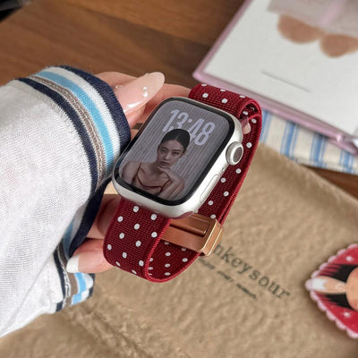 Polka Dot Magnetic Woven Nylon Strap for Apple Watch