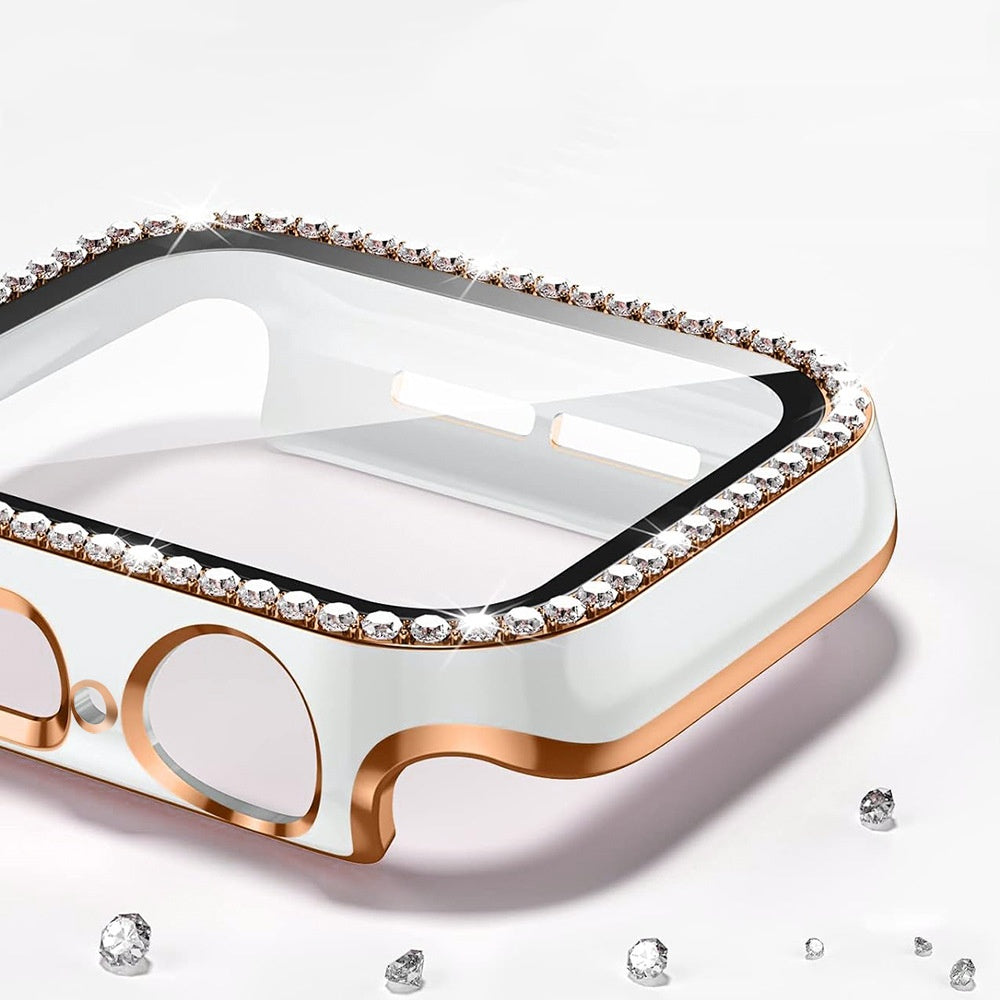 Rhinestone Tempered Glass Case For Apple Watch