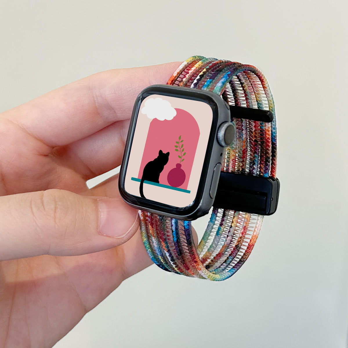 Fish Silk Mesh Breathable Magnetic Soft Strap For Apple Watch