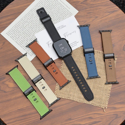 Premium Pebbled Leather Watch Band for Apple Watch