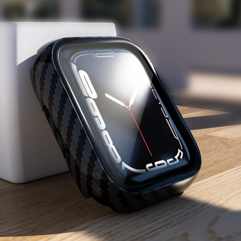 Carbon Fiber Texture Silicone Strap + Case Set For Apple Watch