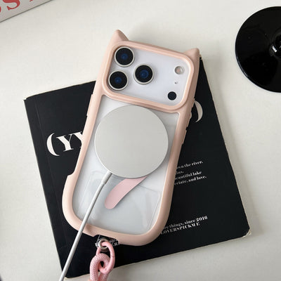 Cute 3D Cat Ear MagSafe Case for iPhone