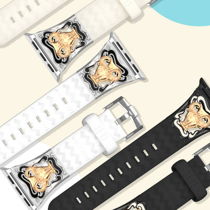 Metal Embossed Constellation Watch Strap For Apple Watch--Aquarius